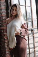 Colorblock Knit Rolled-Edge Sweater
