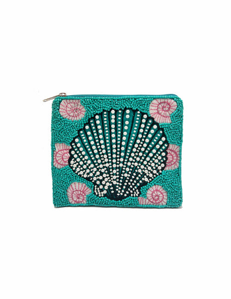 Sea Shell Beaded Coin Purse