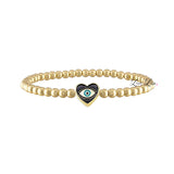 Sandi Enamel Heart Evil Eye Beaded Bracelet