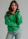 Kelly Green Quarter Zip Sweatshirt