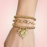 Five Hearts Crystal Stretch Bracelet
