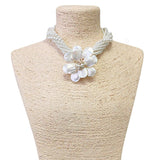 Pearl Flower Pendant Necklace