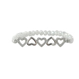 Five Hearts Crystal Stretch Bracelet