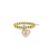Isabella Enamel Crystal Heart Stretch Ring