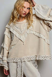 Eyelet Ruffle Vintage Wash Top