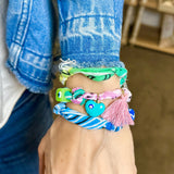Soleil Magnetic Charm Bandana Double Wrap Anklet/Bracelet