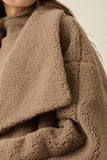 Tan Fleece Lapel Front Jacket