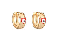 Evil Eye Heart Hoop Earrings