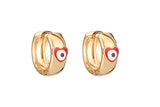 Evil Eye Heart Hoop Earrings