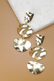 Hammered Disc Drop Earrings