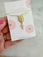 Miraculous Medal Cross Necklace