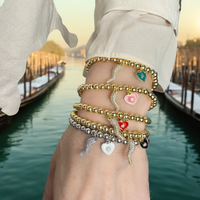Brandi Heart Horn Evil Eye Bracelet