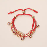 Layered Evil Eye Adjustable Bracelet