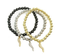Brandi rhinestone Italian horn pave bracelet