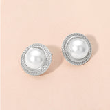 Frame Pearl Stud Earrings