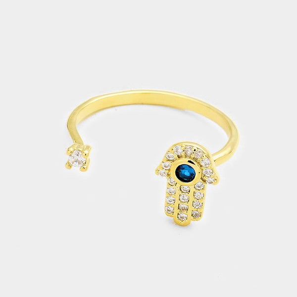 Hamsa Evil Eye Ring