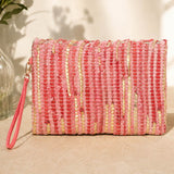Metallic Textured Clutch/Crossbody Bag