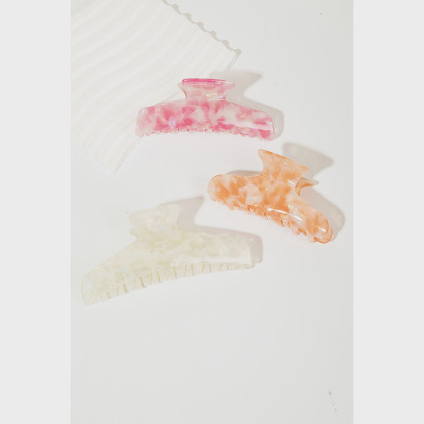 Sheer Marble Glitter Claw Clip
