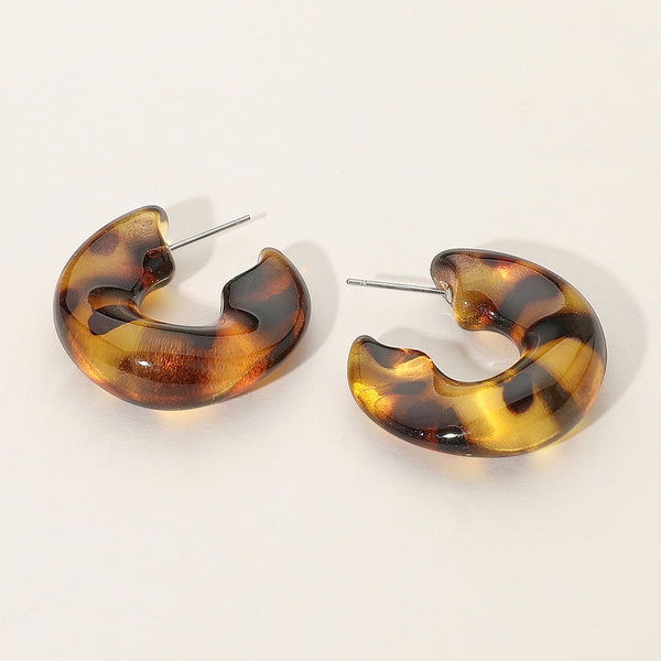 Chunky Tortoise Small Hoop Earrings