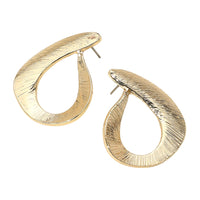 Textured Metal Sculptural Teardrop Earrings