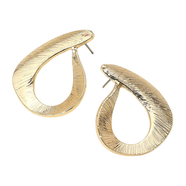 Textured Metal Sculptural Teardrop Earrings