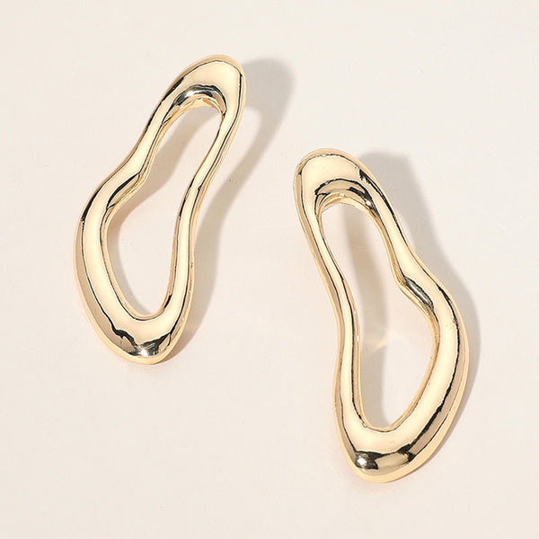 Gold Abstract Shaped Metal Earrings