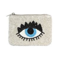 Lashed Evil Eye Beaded Mini Pouch Bag