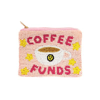 Coffee Funds Beaded Coin Purse