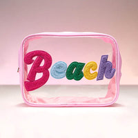 Beach Pink Transparent Pouch Bag