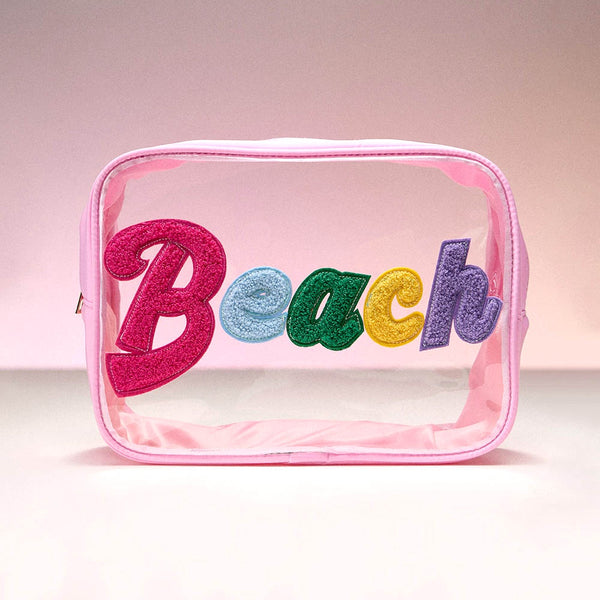 Beach Pink Transparent Pouch Bag