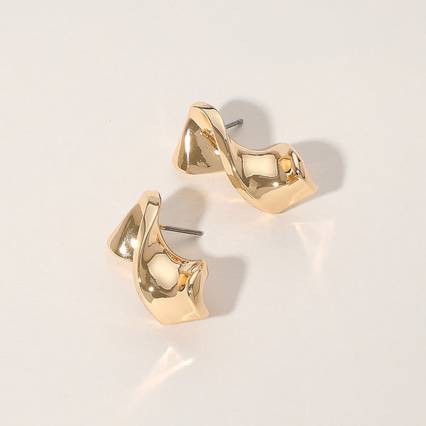 Gold Dipped Abstract Twist Earrings