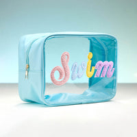 Swim Blue Transparent Pouch Bag