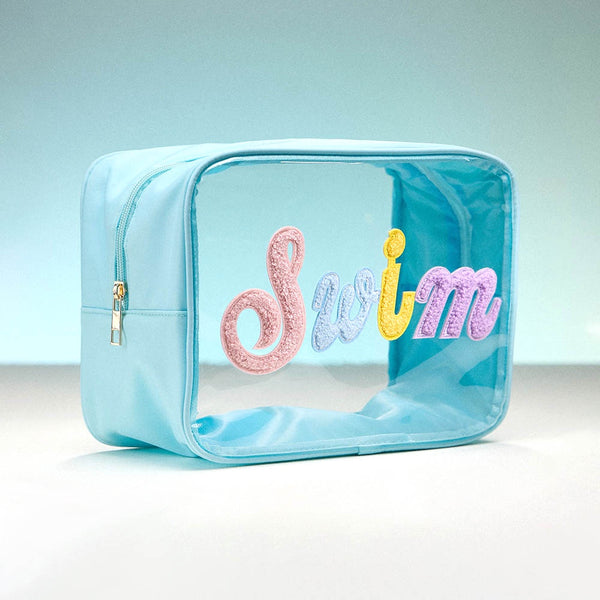Swim Blue Transparent Pouch Bag