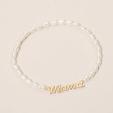 Mama Script Pearl Bracelet