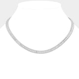 Emerald Cut Stone Tennis Necklace