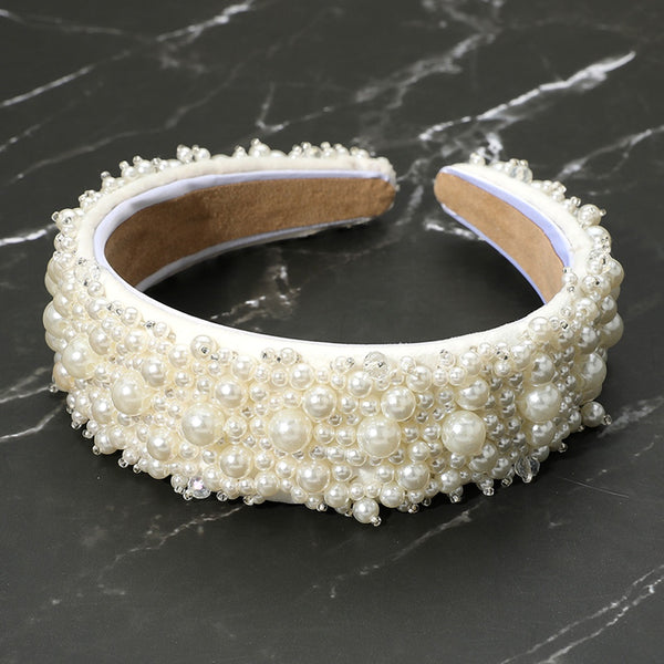 Cream Pearl Embellished Headband