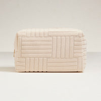 French Terry Grid Cosmetic Pouches
