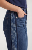 Floral Stripe Wide Leg Jean