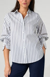Pinstripe Button Front Top
