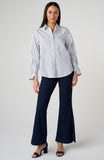 Pinstripe Button Front Top