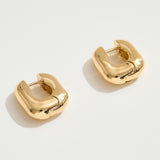 Gold Dipped Square Huggie Hoop Earrings