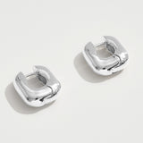 Gold Dipped Square Huggie Hoop Earrings