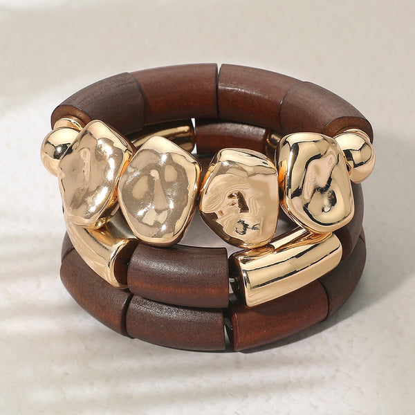 Wood Beaded Multi Bracelet