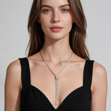 Baguette Tassel Drop Necklace