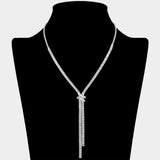 Baguette Tassel Drop Necklace