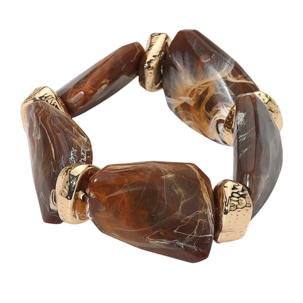 Bold Marbled Beaded Bracelet