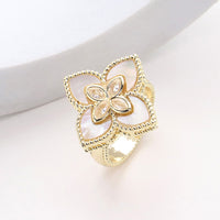Mother Of Pearl Clover Ring