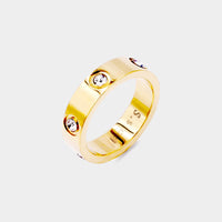 Gold stone Band Ring