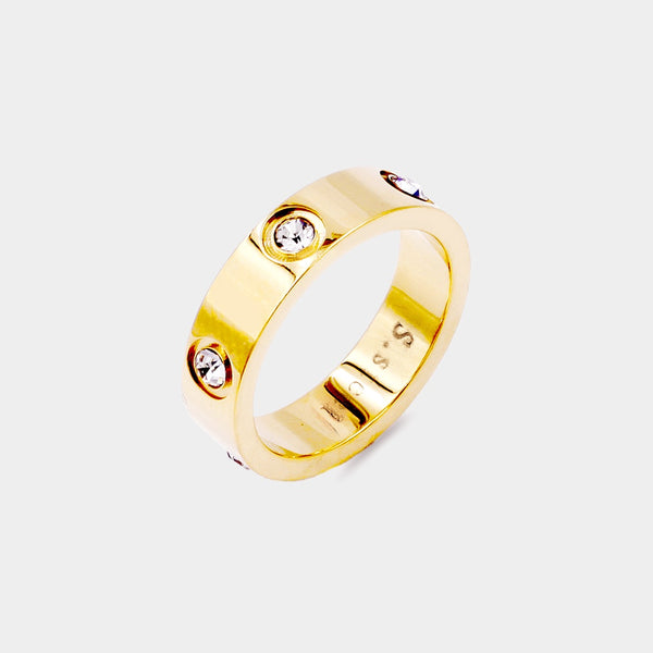 Gold stone Band Ring