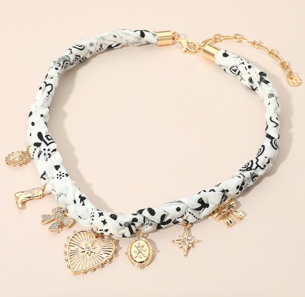 Braided Bandana Charm Necklace